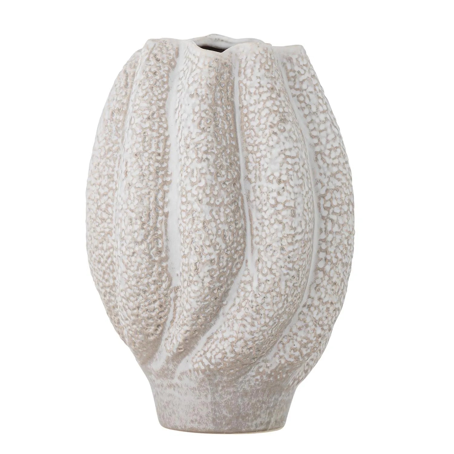 Cove Vase, Weiss, Steingut in Weiß präsentiert im Onlineshop von KAQTU Design AG. Vase ist von Bloomingville