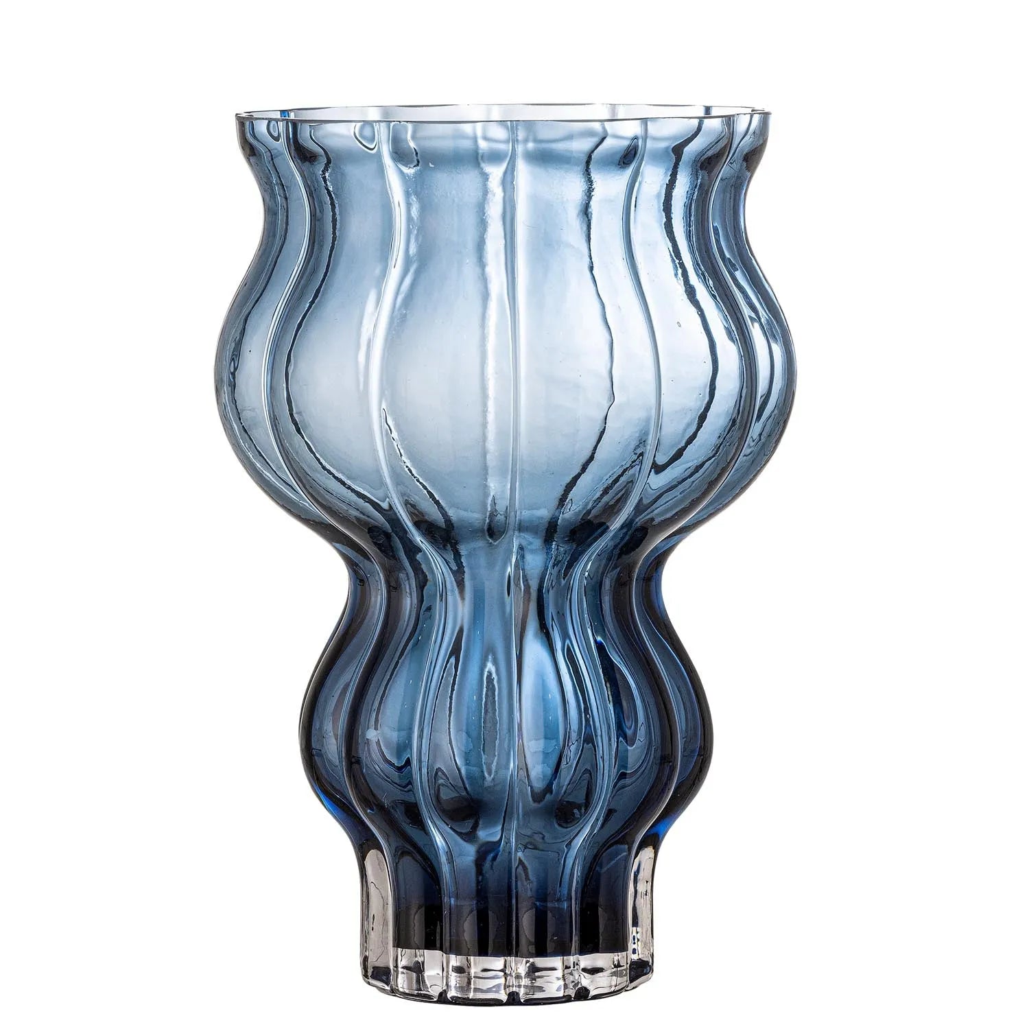 Zanna Vase, Blue, Glas in Blau präsentiert im Onlineshop von KAQTU Design AG. Vase ist von Bloomingville