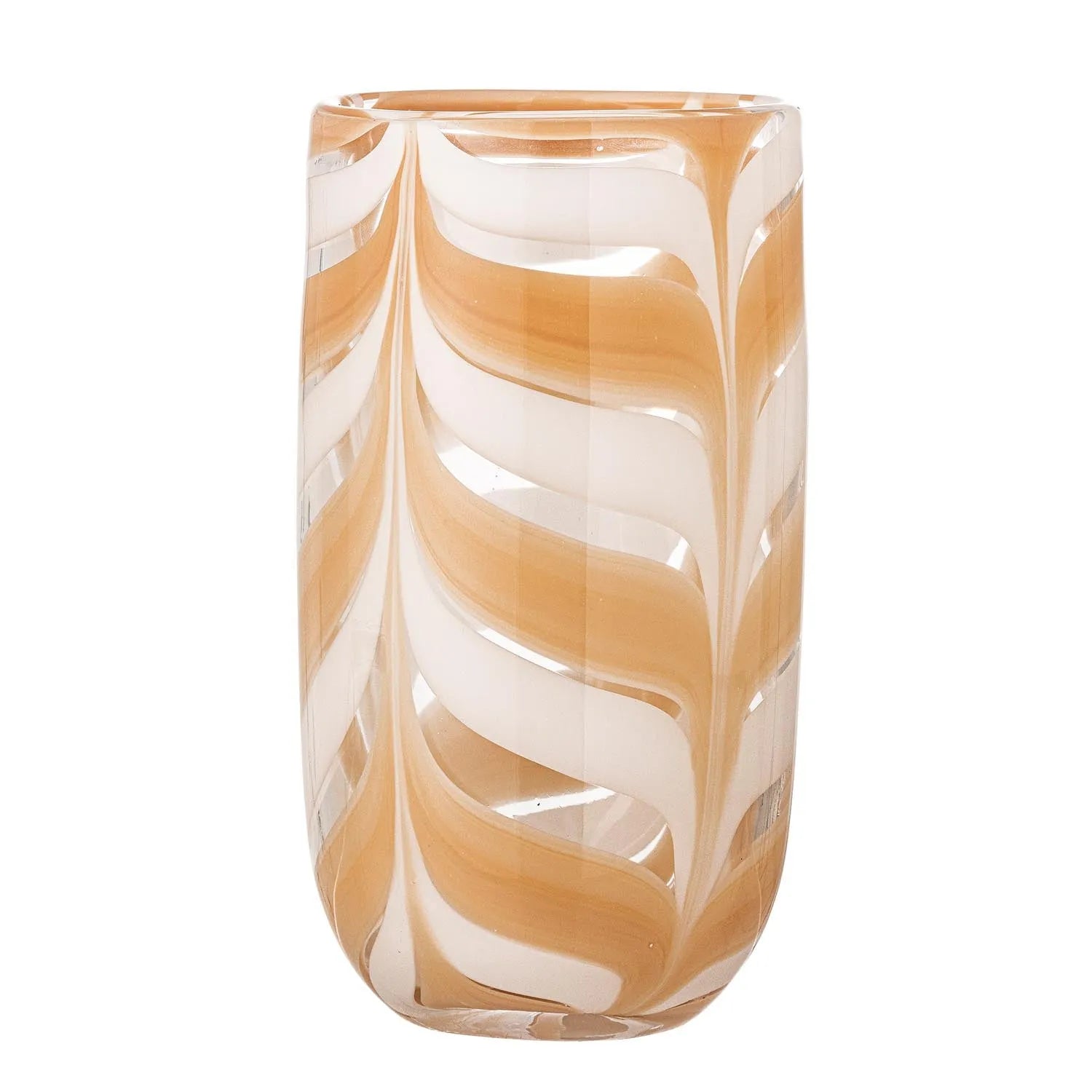 Die Taven Vase von Bloomingville: Skandinavisches Design in Orange, aus Glas, vereint Funktionalität und Ästhetik. Ein zeitloses Kunstobjekt.