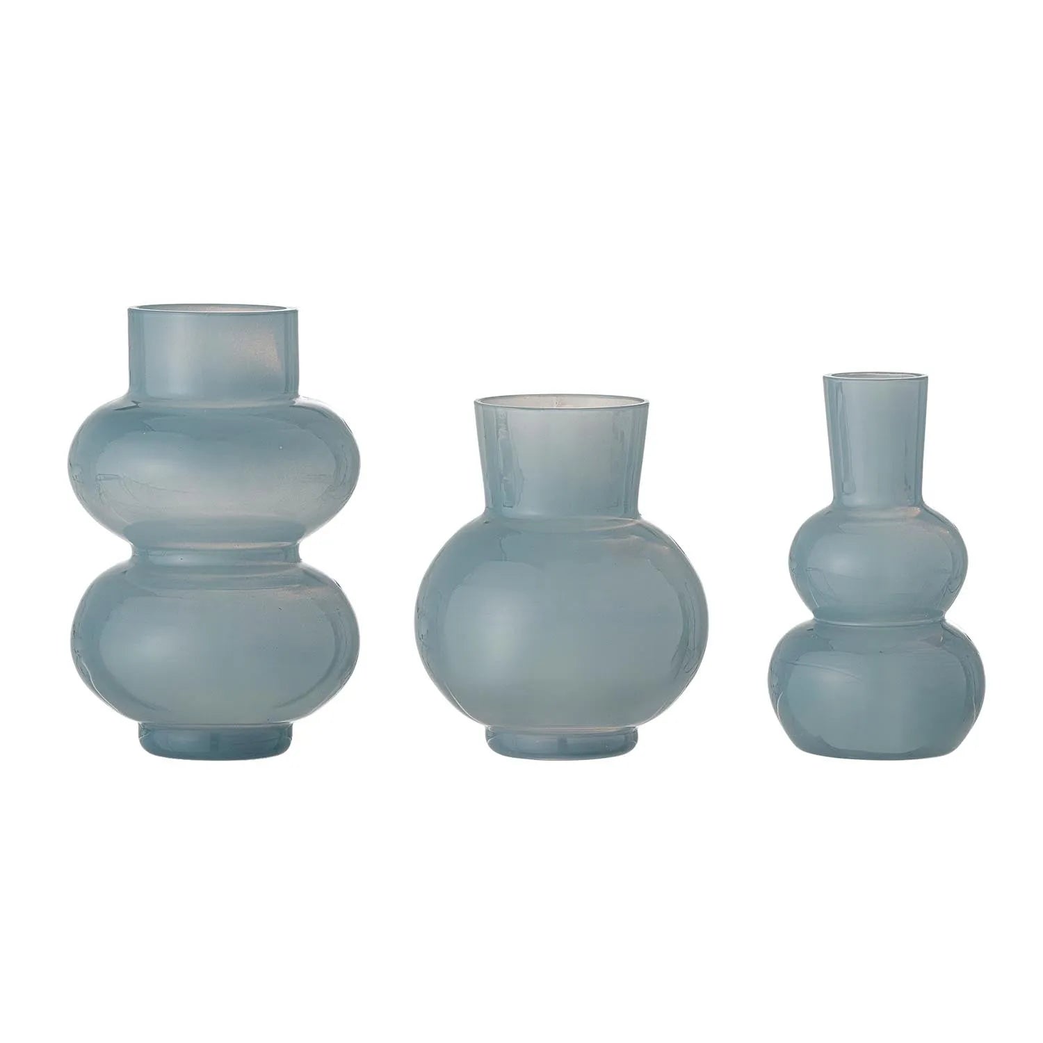 Kinsie Vase, Blue, Glas in Blau präsentiert im Onlineshop von KAQTU Design AG. Vase ist von Bloomingville