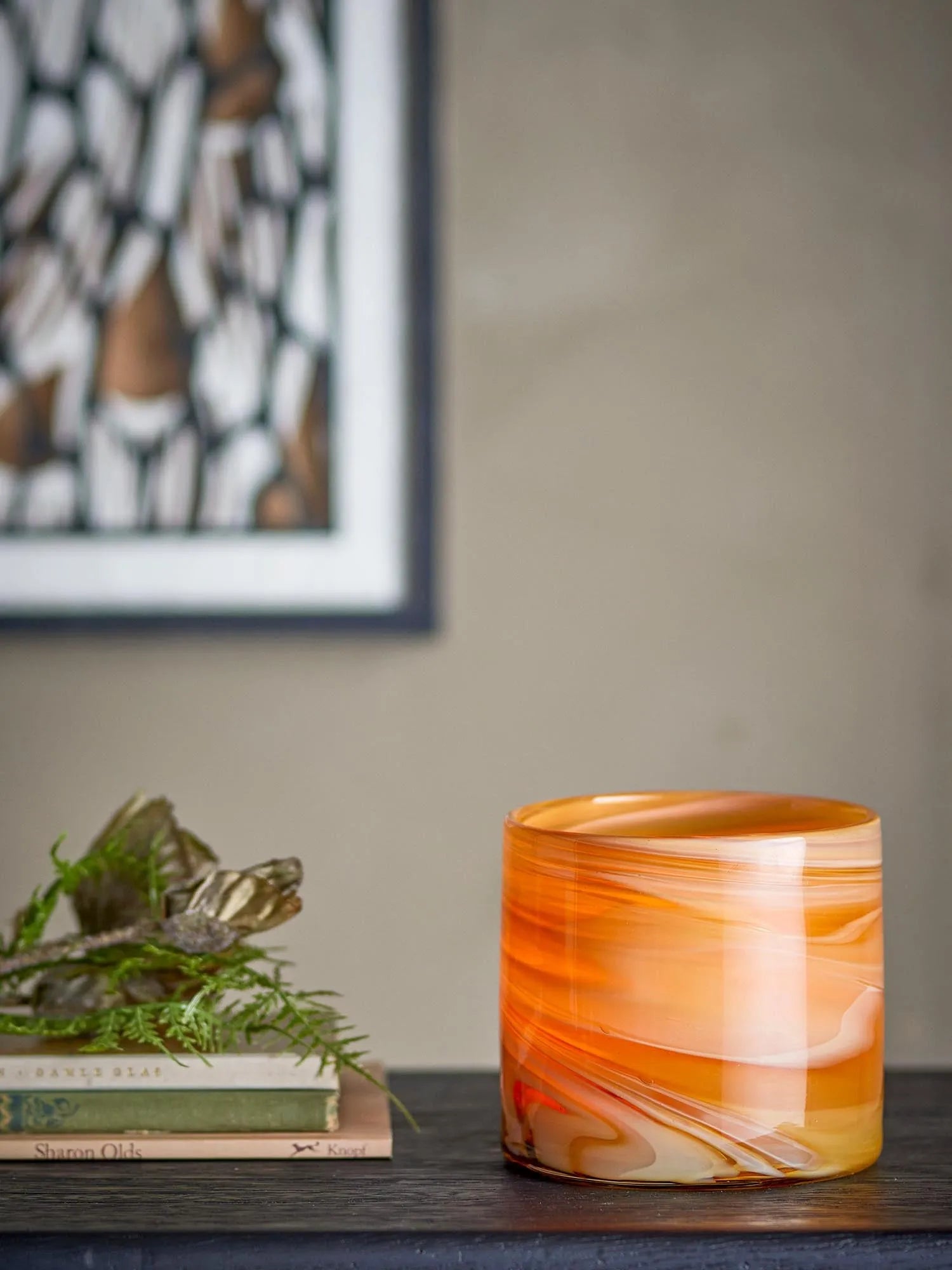 Sylas Teelichthalter, Orange, Glas in Orange präsentiert im Onlineshop von KAQTU Design AG. Kerzenständer ist von Bloomingville