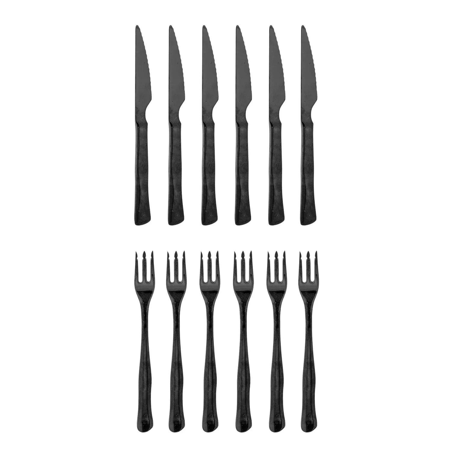 Ollin Steakbesteck, Multipack, Schwarz, Edelstahl in Schwarz präsentiert im Onlineshop von KAQTU Design AG. Geschirr ist von Bloomingville