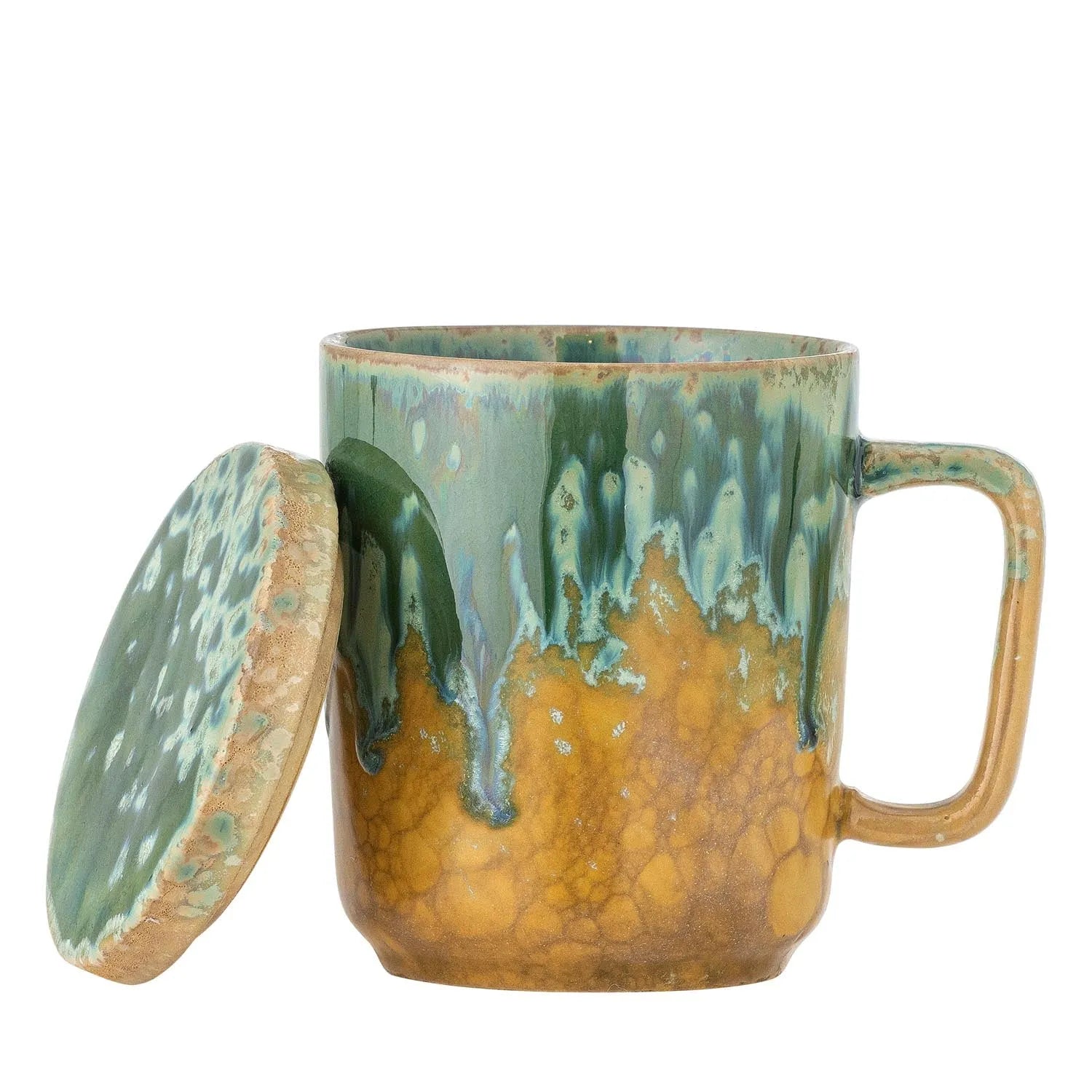 Yuma Becher m/Deckel und Teesieb, Grün, Steingut in Grün präsentiert im Onlineshop von KAQTU Design AG. Tasse ist von Creative Collection