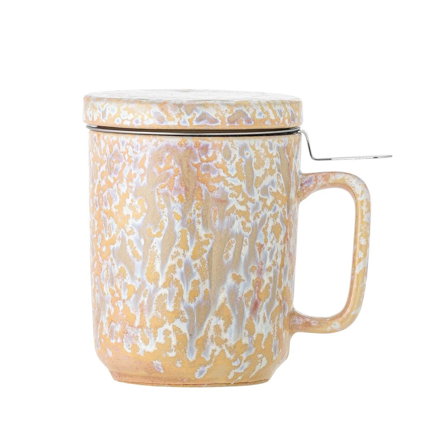 Yuma Becher m/Deckel und Teesieb, Natur, Steingut in Natur präsentiert im Onlineshop von KAQTU Design AG. Tasse ist von Creative Collection