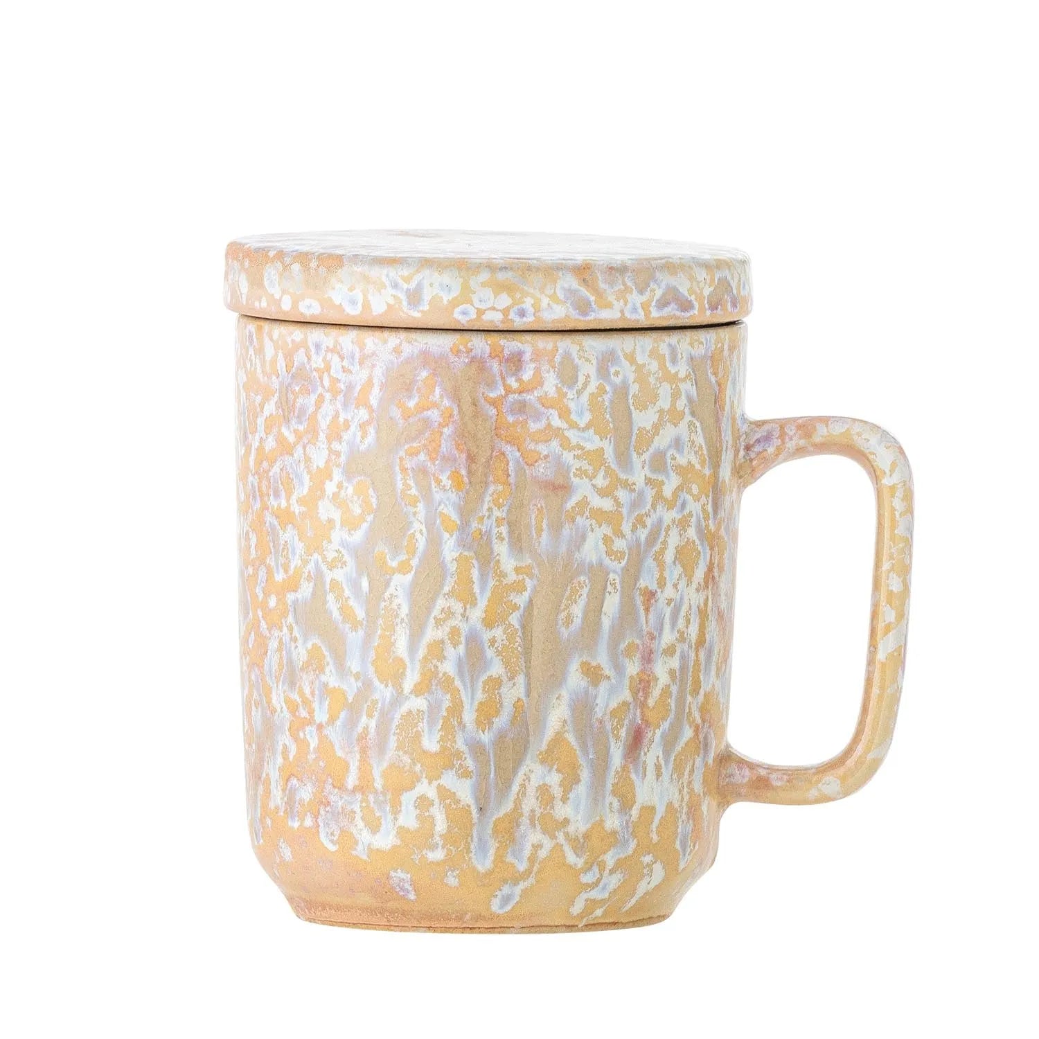 Yuma Becher m/Deckel und Teesieb, Natur, Steingut in Natur präsentiert im Onlineshop von KAQTU Design AG. Tasse ist von Creative Collection