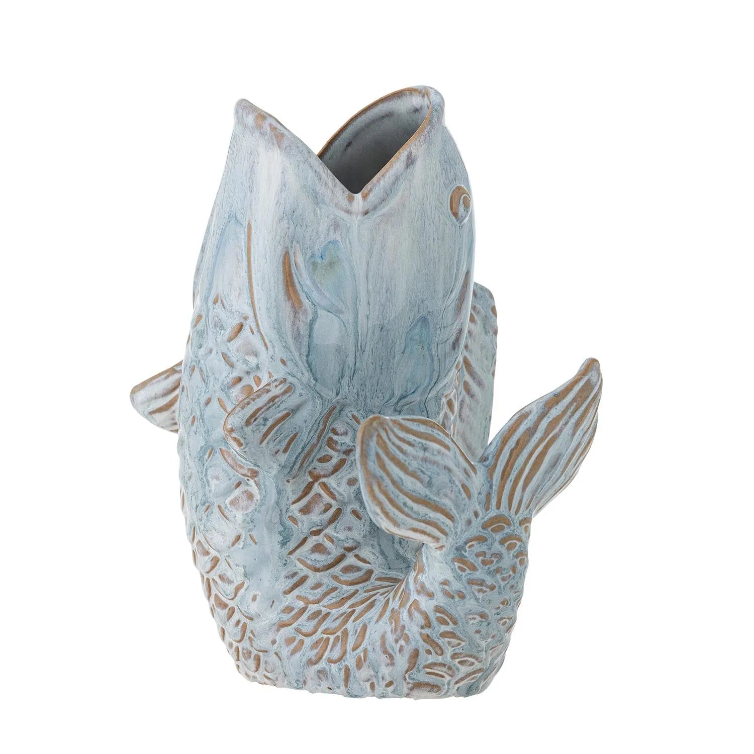 Hiro Vase, Blau, Steingut in Blau präsentiert im Onlineshop von KAQTU Design AG. Vase ist von Creative Collection