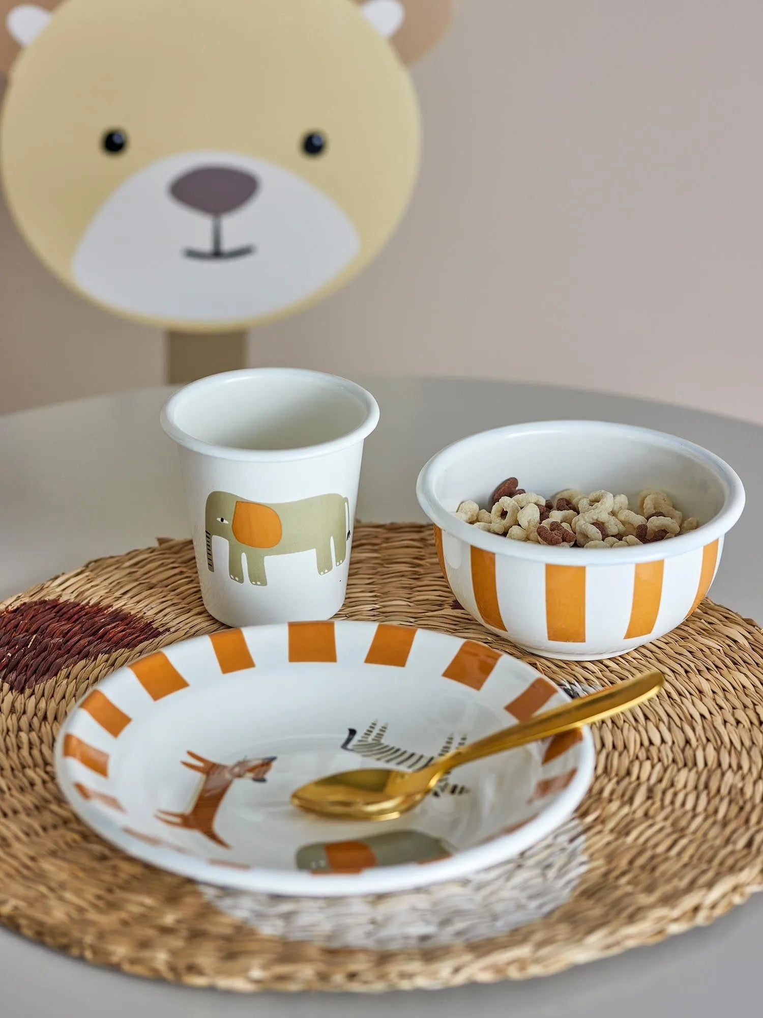 Jesse Geschirr-Set, Orange, Eisen in Orange präsentiert im Onlineshop von KAQTU Design AG. Geschirr ist von Bloomingville Mini