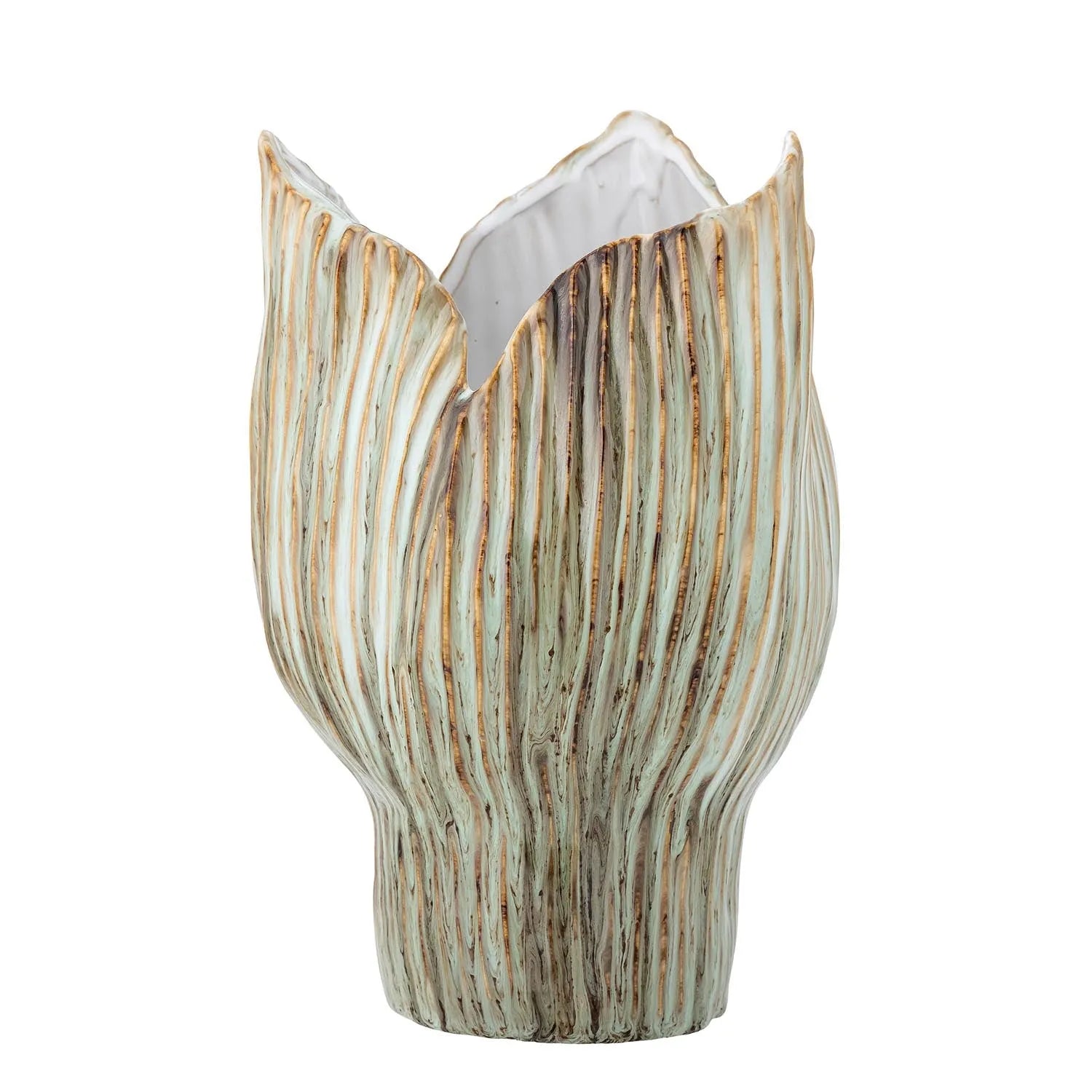 Mahira Vase, Grün, Steingut in Grün präsentiert im Onlineshop von KAQTU Design AG. Vase ist von Bloomingville