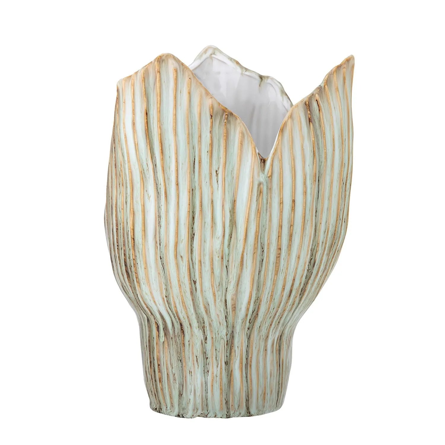 Mahira Vase, Grün, Steingut in Grün präsentiert im Onlineshop von KAQTU Design AG. Vase ist von Bloomingville