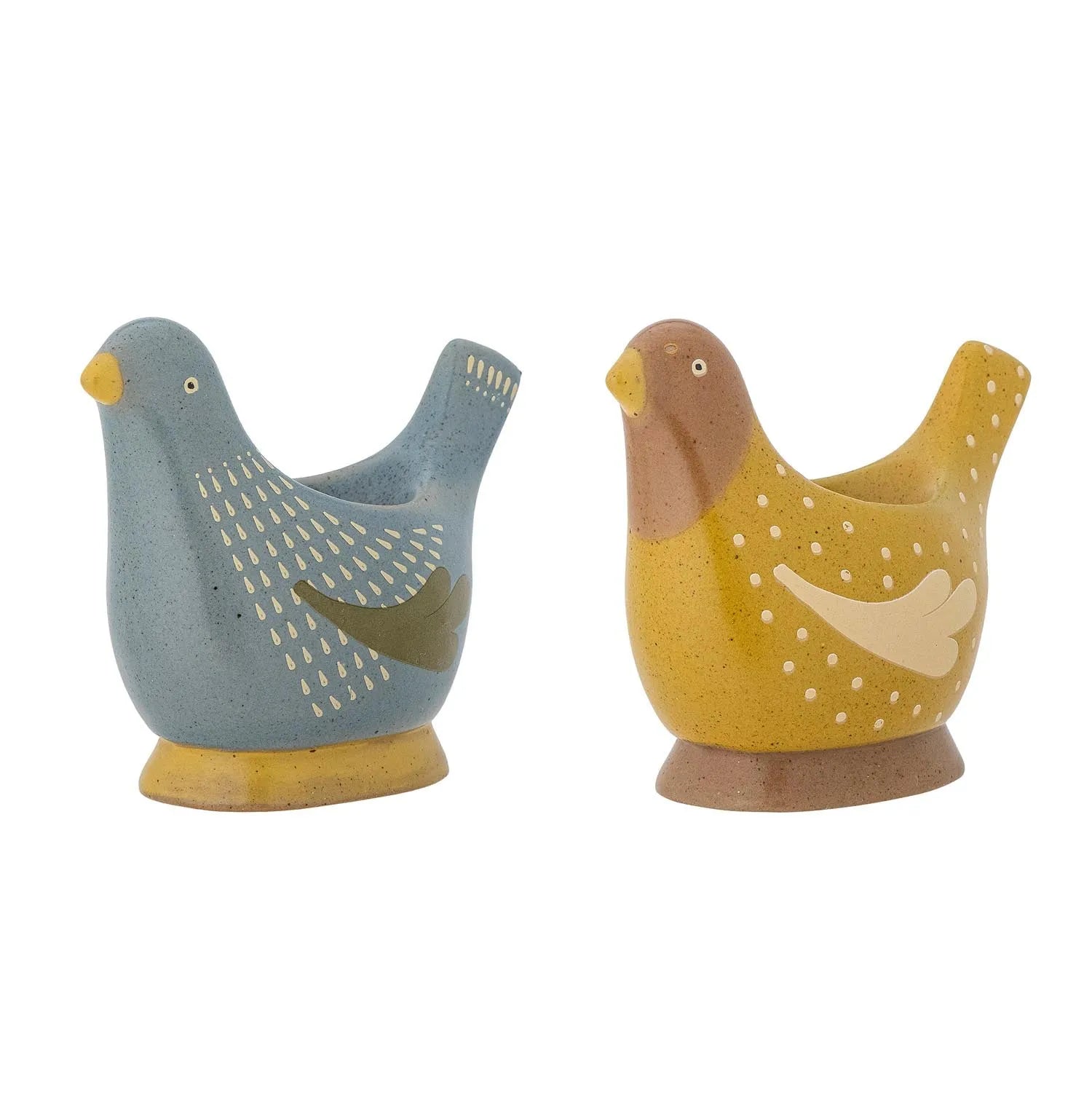 Birdy Eierbecher, Blau, Steingut in Blau präsentiert im Onlineshop von KAQTU Design AG. Eierbecher ist von Bloomingville