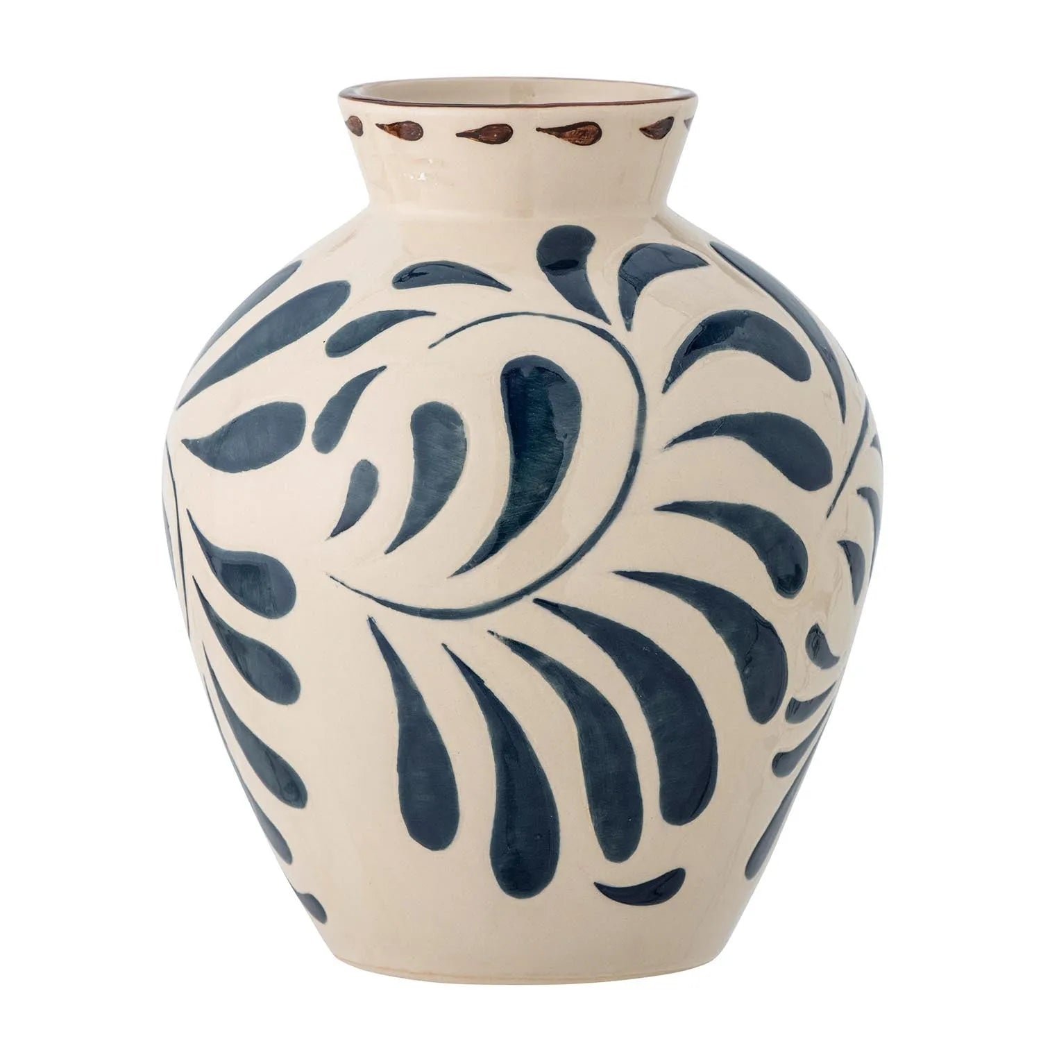 Heikki Vase, Blue, Steingut in Blau präsentiert im Onlineshop von KAQTU Design AG. Vase ist von Bloomingville