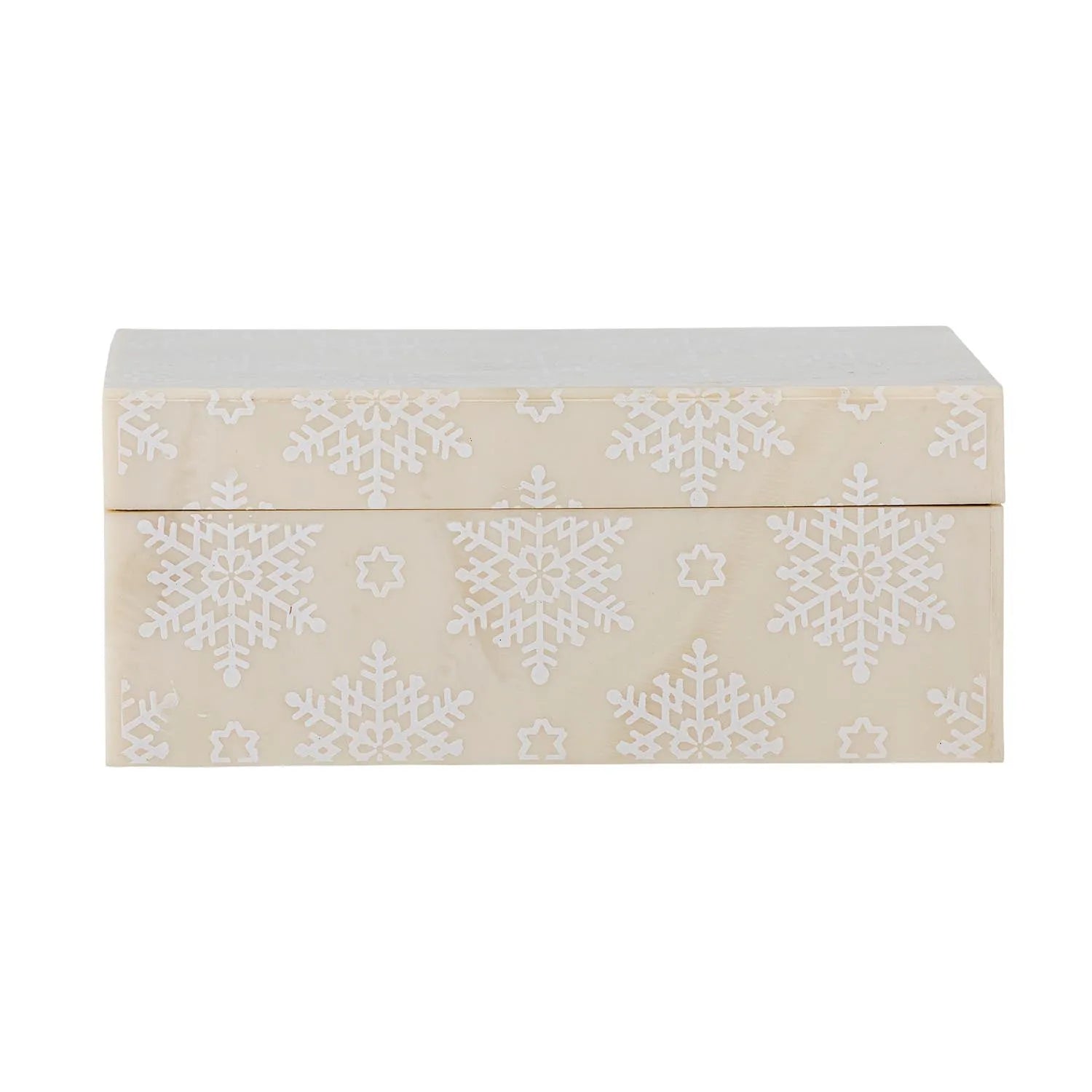 Elegante Cheri Box aus Harz mit Schneeflockenmuster, ideal für stilvolle Aufbewahrung von Schmuck und kleinen Schätzen.