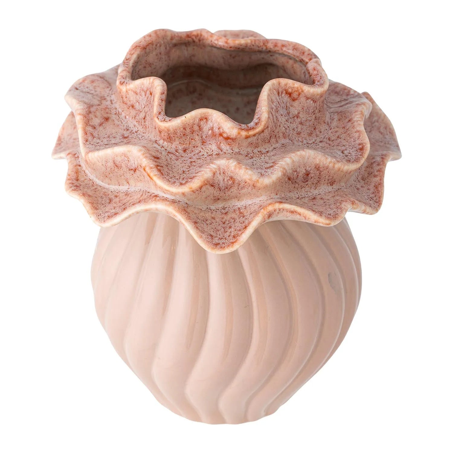 Petalia Vase, Rose, Steingut in Rose präsentiert im Onlineshop von KAQTU Design AG. Vase ist von Bloomingville