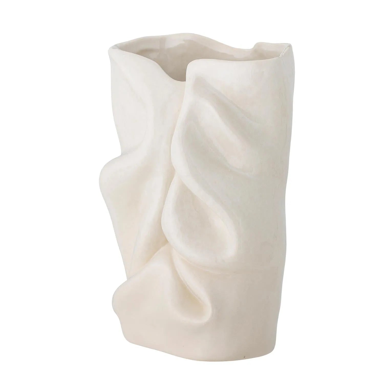 Fabrice Vase, Weiss, Steingut in Weiß präsentiert im Onlineshop von KAQTU Design AG. Vase ist von Bloomingville