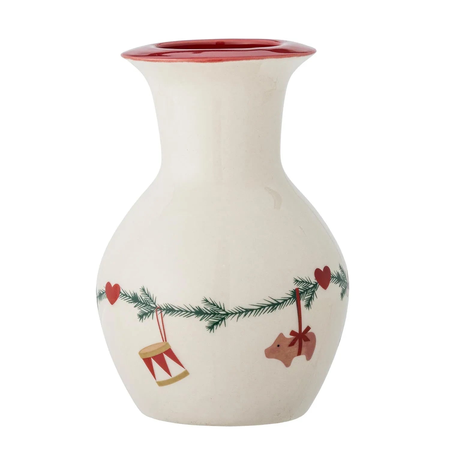 Yule Vase von Bloomingville: Hochwertiges Steingut, charmantes Design mit Weihnachtsmotiven, vielseitig und stilvoll für jede Jahreszeit.