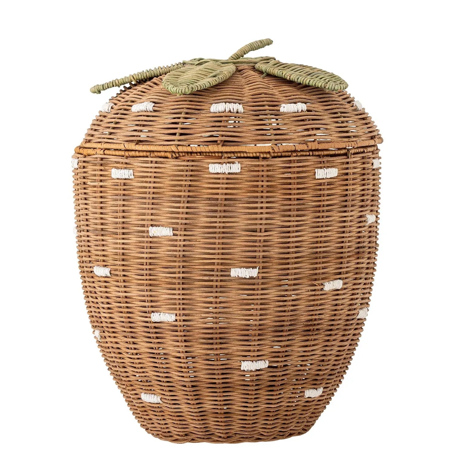 Pelino Korb mit Deckel, Braun, Rattan in Braun präsentiert im Onlineshop von KAQTU Design AG. Aufbewahrungskorb ist von Bloomingville Mini