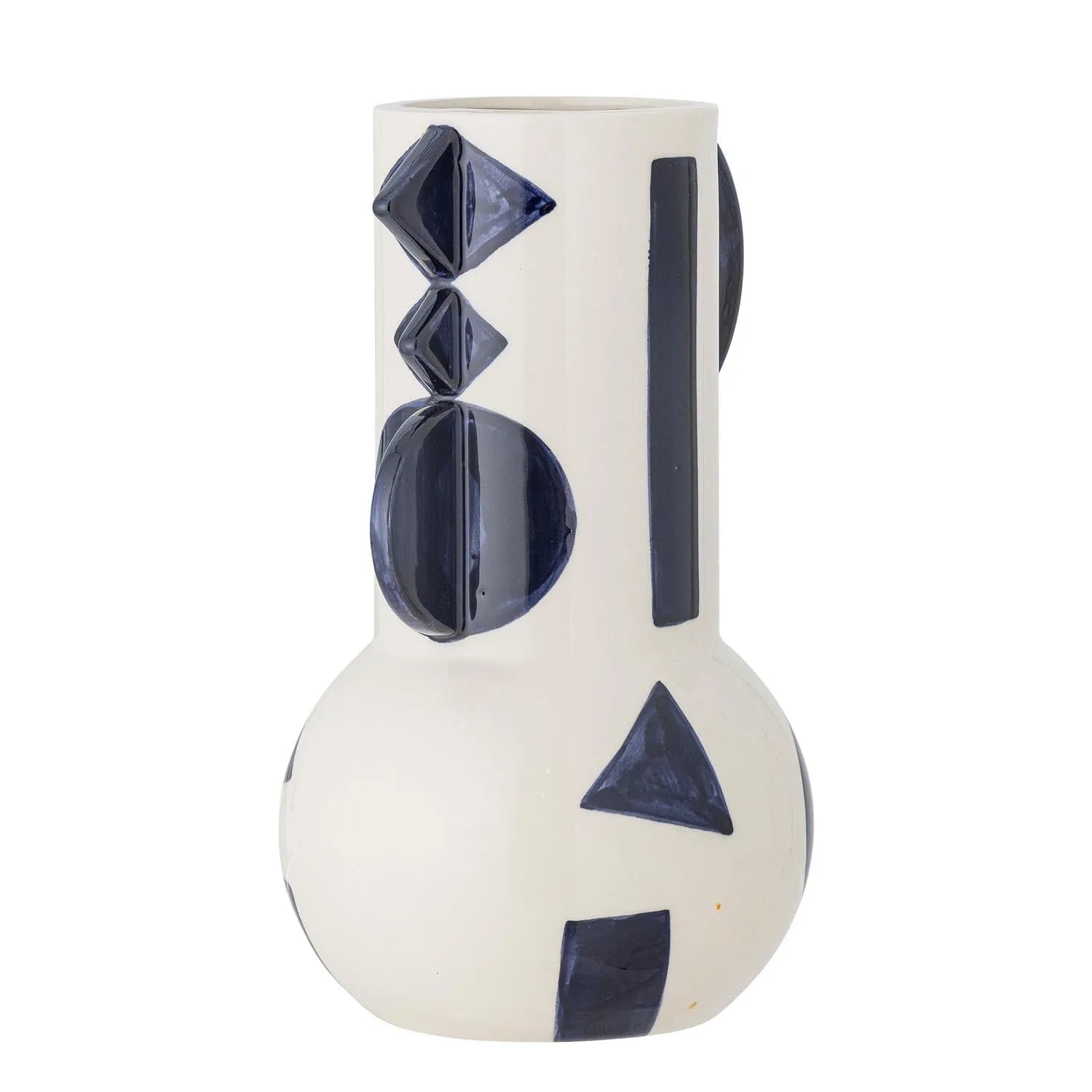 Graphica Vase, Blue, Steingut in Blau präsentiert im Onlineshop von KAQTU Design AG. Vase ist von Bloomingville