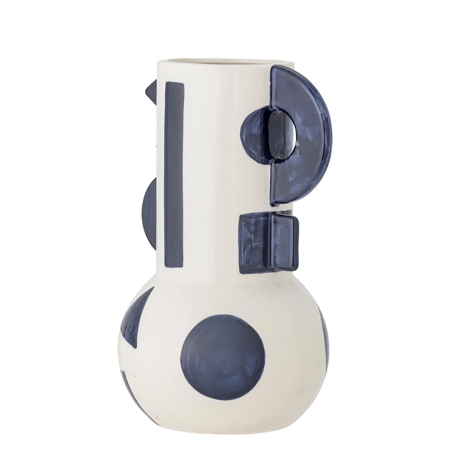 Graphica Vase, Blue, Steingut in Blau präsentiert im Onlineshop von KAQTU Design AG. Vase ist von Bloomingville