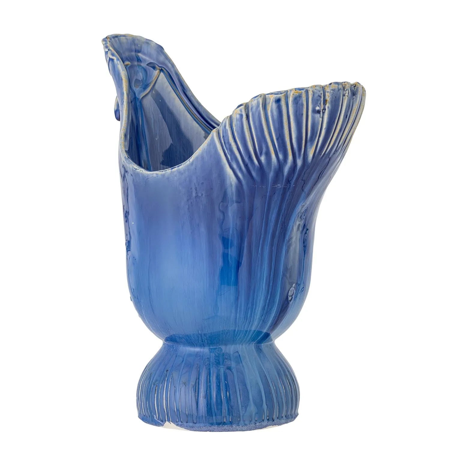 Wylie Vase, Blue, Steingut in Blau präsentiert im Onlineshop von KAQTU Design AG. Vase ist von Creative Collection