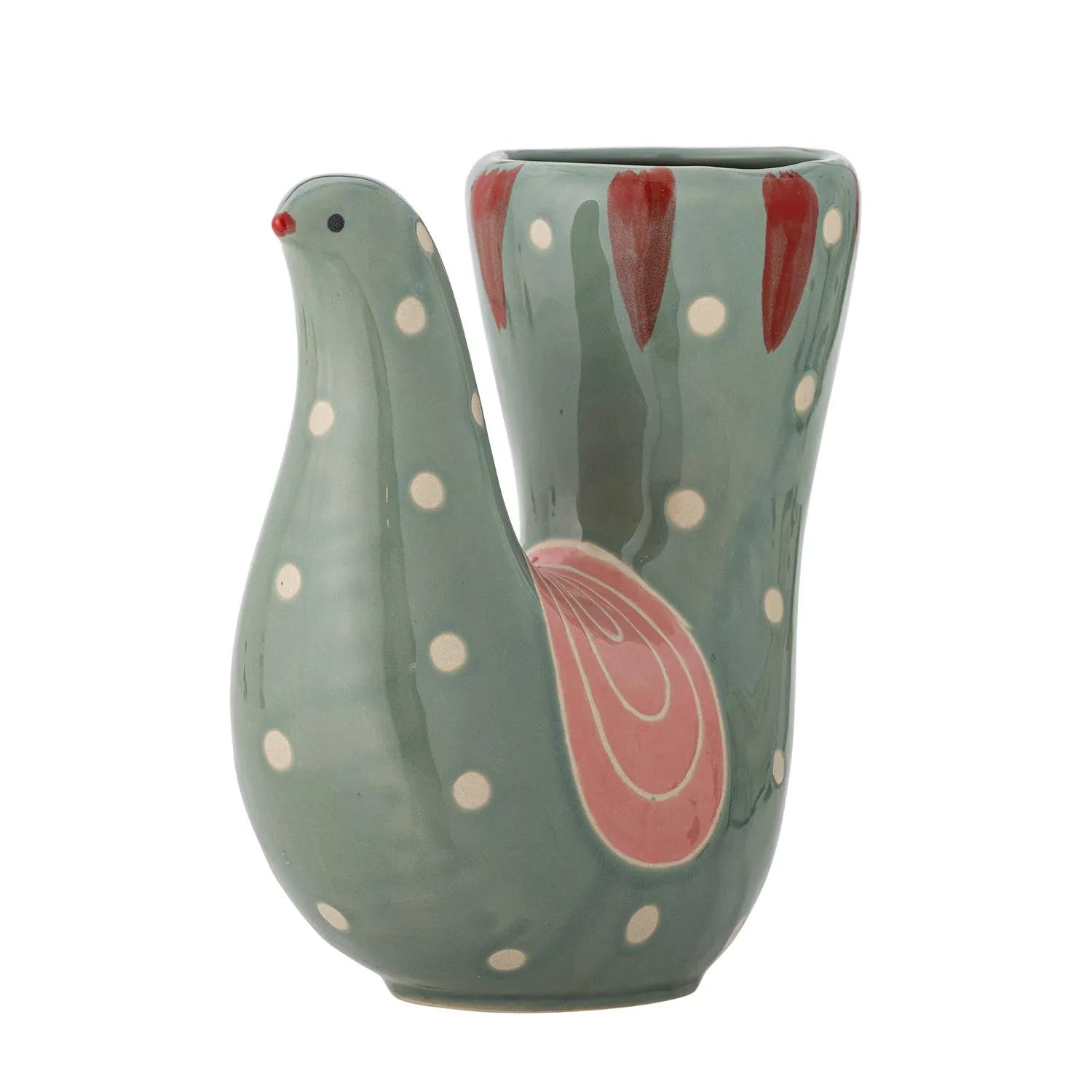 Trudy Vase, Grün, Steingut in Grün präsentiert im Onlineshop von KAQTU Design AG. Vase ist von Bloomingville