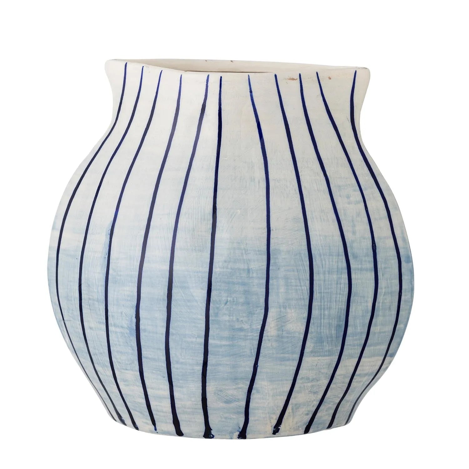 Esra Vase, Blue, Steingut in Blau präsentiert im Onlineshop von KAQTU Design AG. Vase ist von Bloomingville