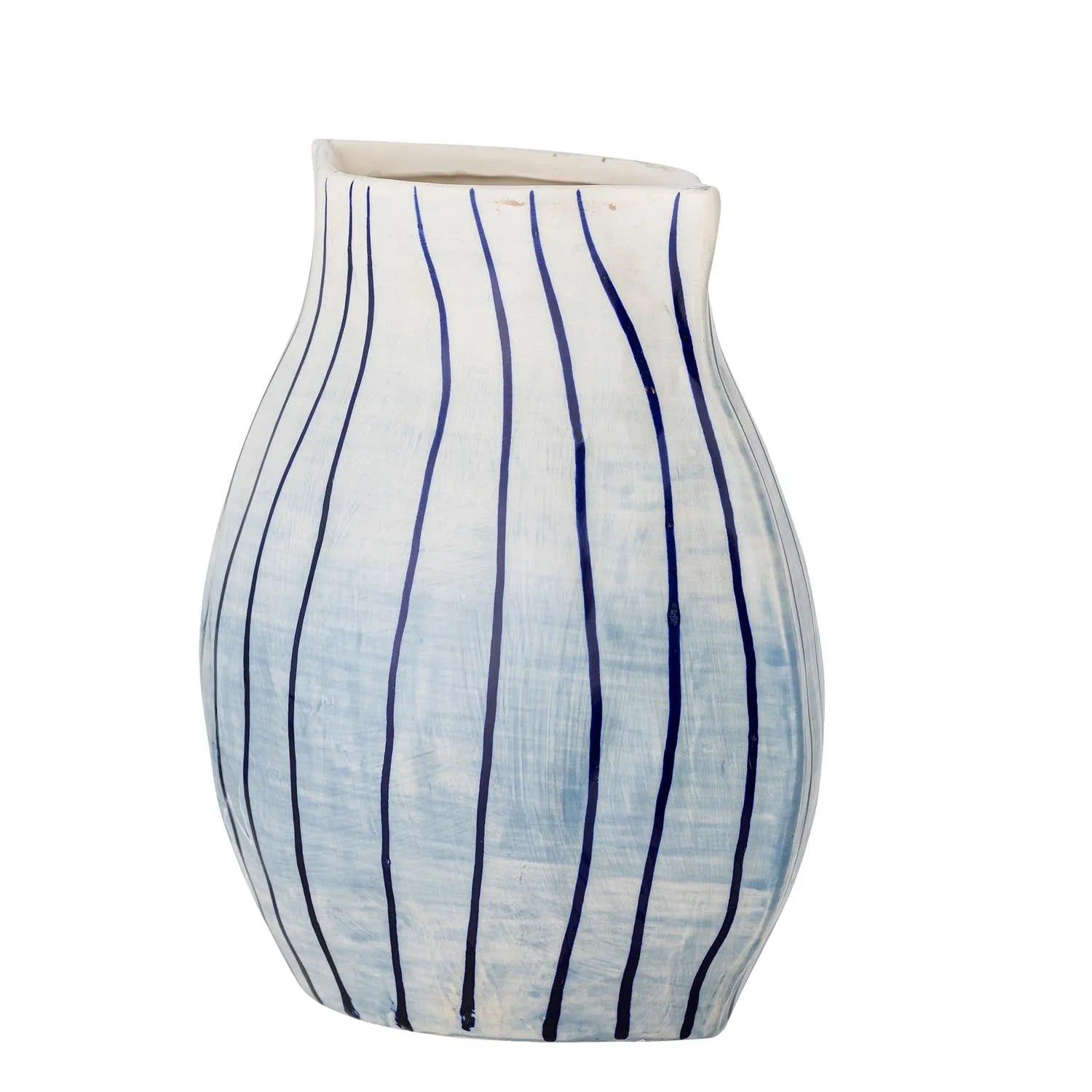 Esra Vase, Blue, Steingut in Blau präsentiert im Onlineshop von KAQTU Design AG. Vase ist von Bloomingville