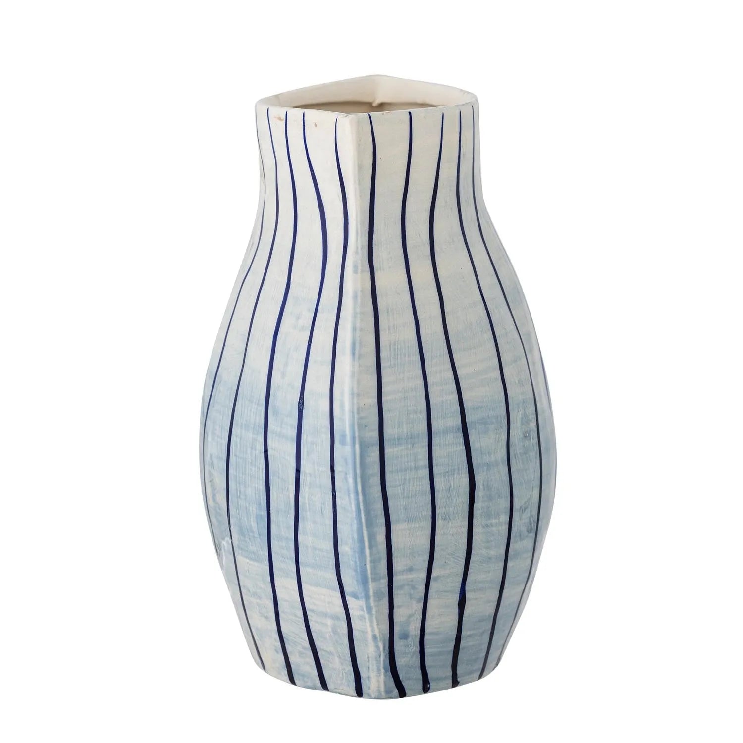 Esra Vase, Blue, Steingut in Blau präsentiert im Onlineshop von KAQTU Design AG. Vase ist von Bloomingville