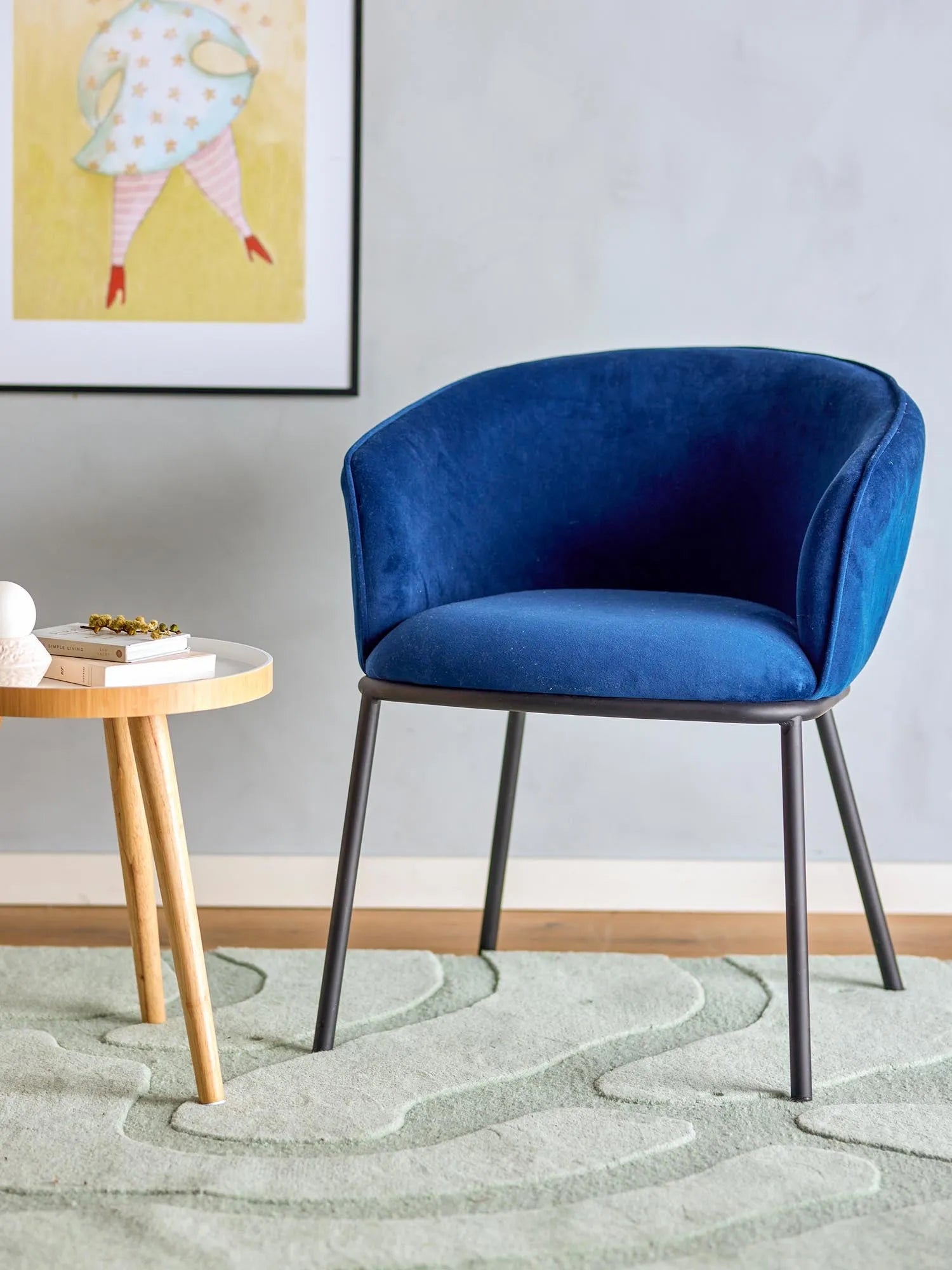 Cortone Esszimmerstuhl, Blue, Recyceltes Polyester in Blau präsentiert im Onlineshop von KAQTU Design AG. Stuhl ist von Bloomingville