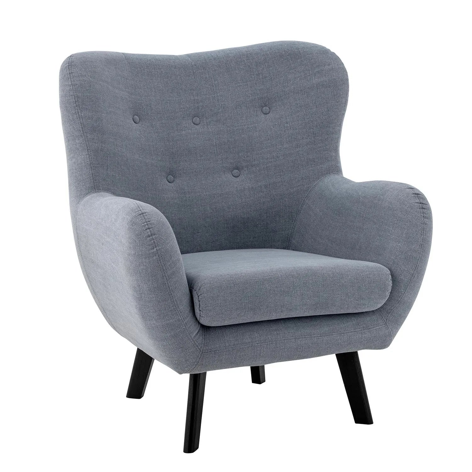 Beau Loungesessel, Blue, Baumwolle in Blau präsentiert im Onlineshop von KAQTU Design AG. Sessel ist von Creative Collection