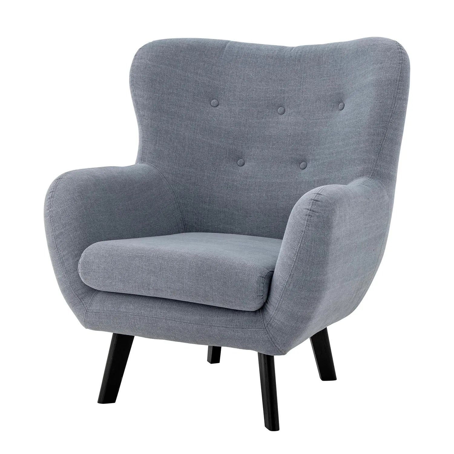 Beau Loungesessel, Blue, Baumwolle in Blau präsentiert im Onlineshop von KAQTU Design AG. Sessel ist von Creative Collection