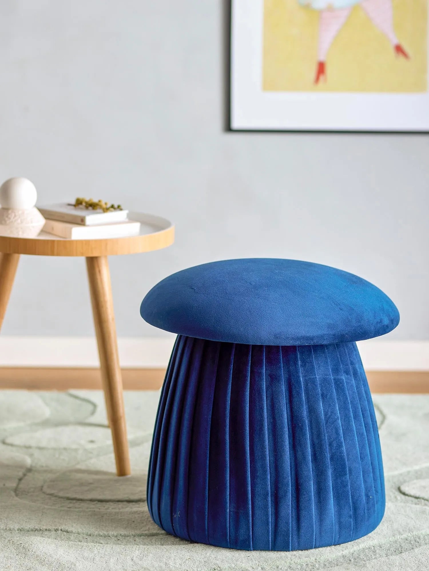 Roberta Pouf, Blue, Recyceltes Polyester in Blau präsentiert im Onlineshop von KAQTU Design AG. Pouf ist von Bloomingville