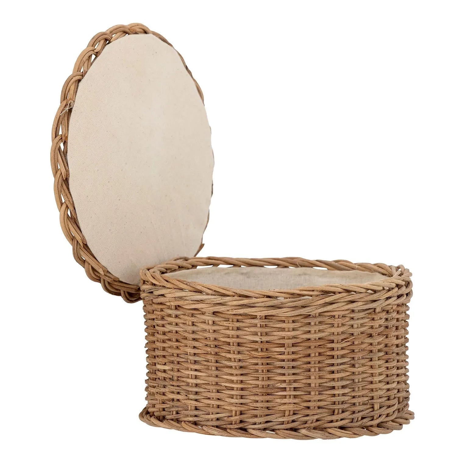 Kay Korb mit Deckel, Natur, Rattan in Natur präsentiert im Onlineshop von KAQTU Design AG. Aufbewahrungskorb ist von Bloomingville