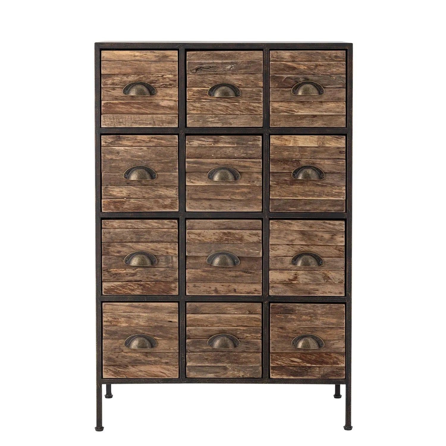 Der Matteo Drawer von Creative Collection: Schwarzes Metall, 12 stilvolle Schubladen, industrielles Design, robust und ästhetisch.