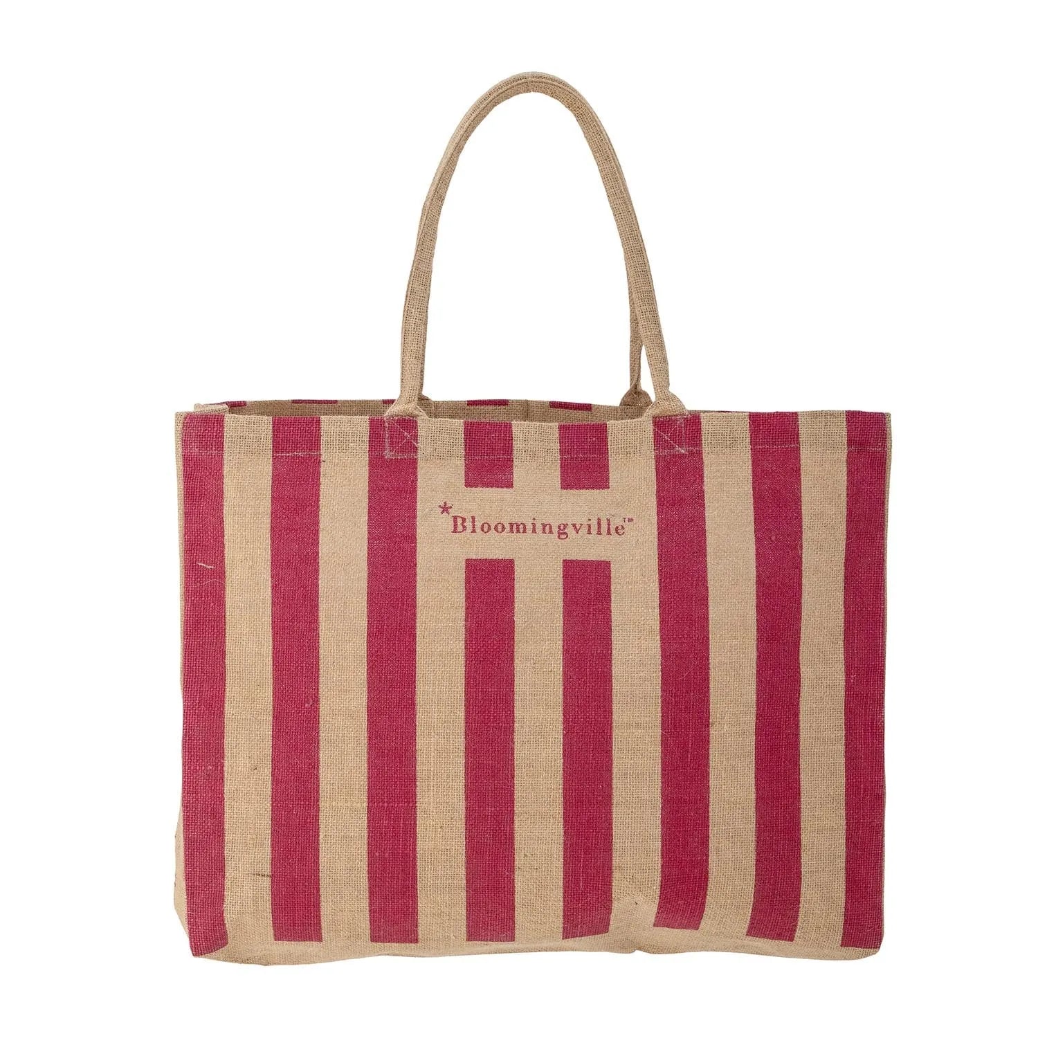 Bergamo Einkaufstasche, Pink, Jute in Rosa präsentiert im Onlineshop von KAQTU Design AG. Tasche ist von Bloomingville