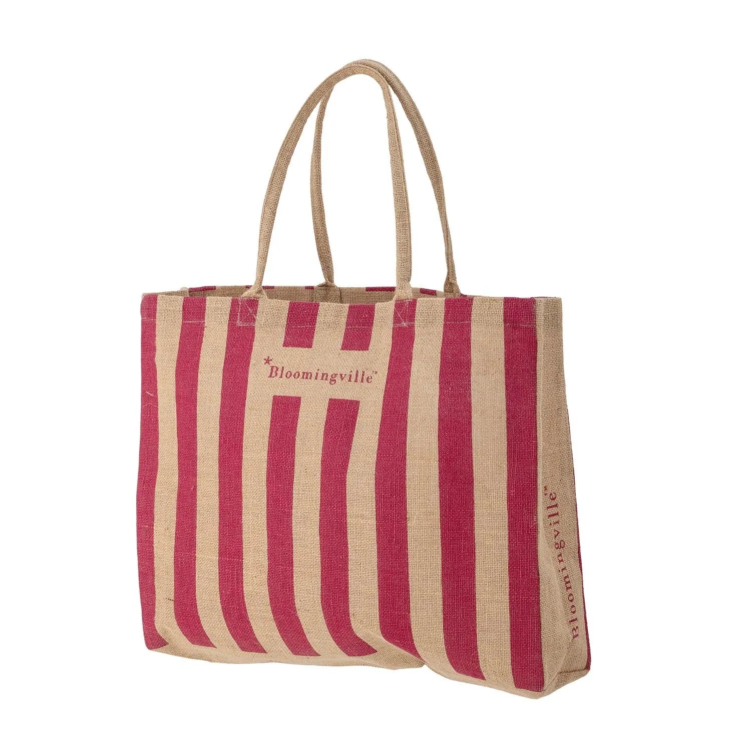 Bergamo Einkaufstasche, Pink, Jute in Rosa präsentiert im Onlineshop von KAQTU Design AG. Tasche ist von Bloomingville