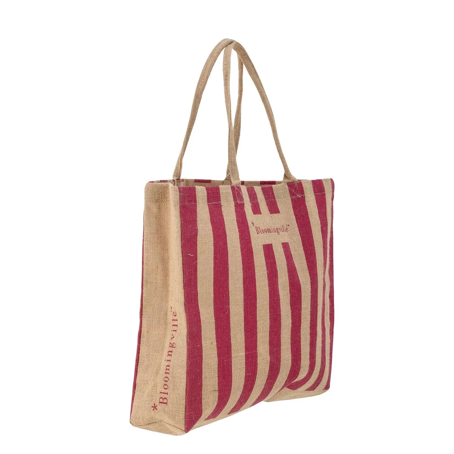 Bergamo Einkaufstasche, Pink, Jute in Rosa präsentiert im Onlineshop von KAQTU Design AG. Tasche ist von Bloomingville