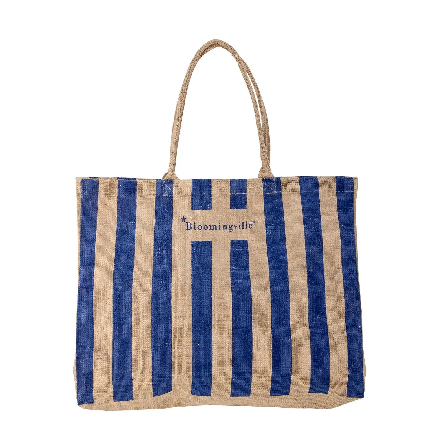 Bergamo Einkaufstasche, Blau, Jute in Blau präsentiert im Onlineshop von KAQTU Design AG. Tasche ist von Bloomingville