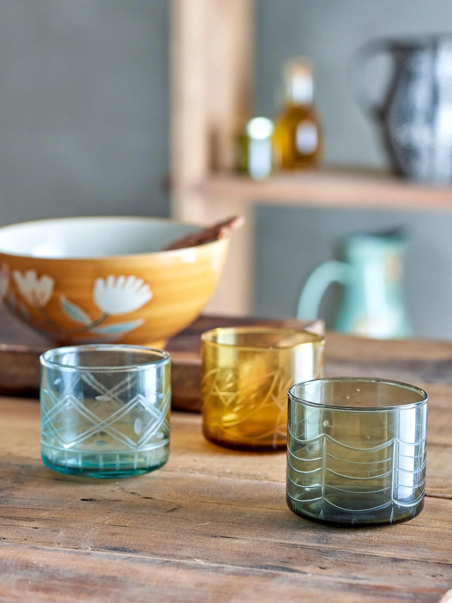 Jozefina Trinkglas, Grün, Recyceltes Glas in Grün präsentiert im Onlineshop von KAQTU Design AG. Glas ist von Creative Collection