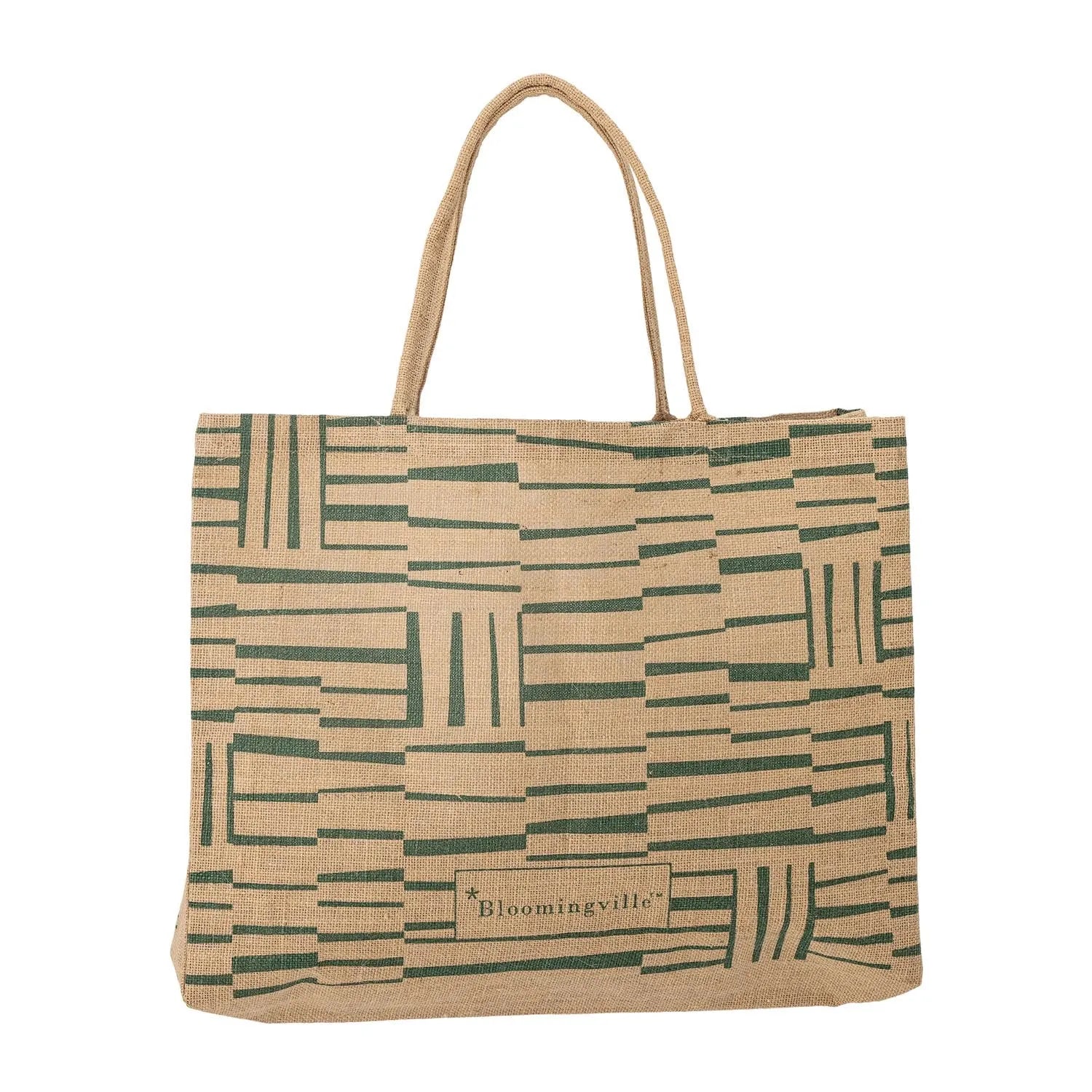 Bergamo Einkaufstasche, Grün, Jute in Grün präsentiert im Onlineshop von KAQTU Design AG. Tasche ist von Bloomingville