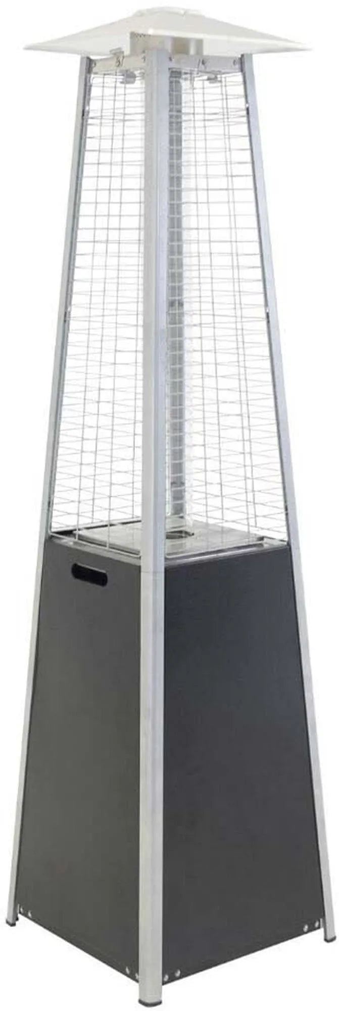 Der Hootie Square Heater von Venture Home: Stilvoller Terrassenheizstrahler aus wetterbeständigem Metall für gemütliche Abende im Freien.