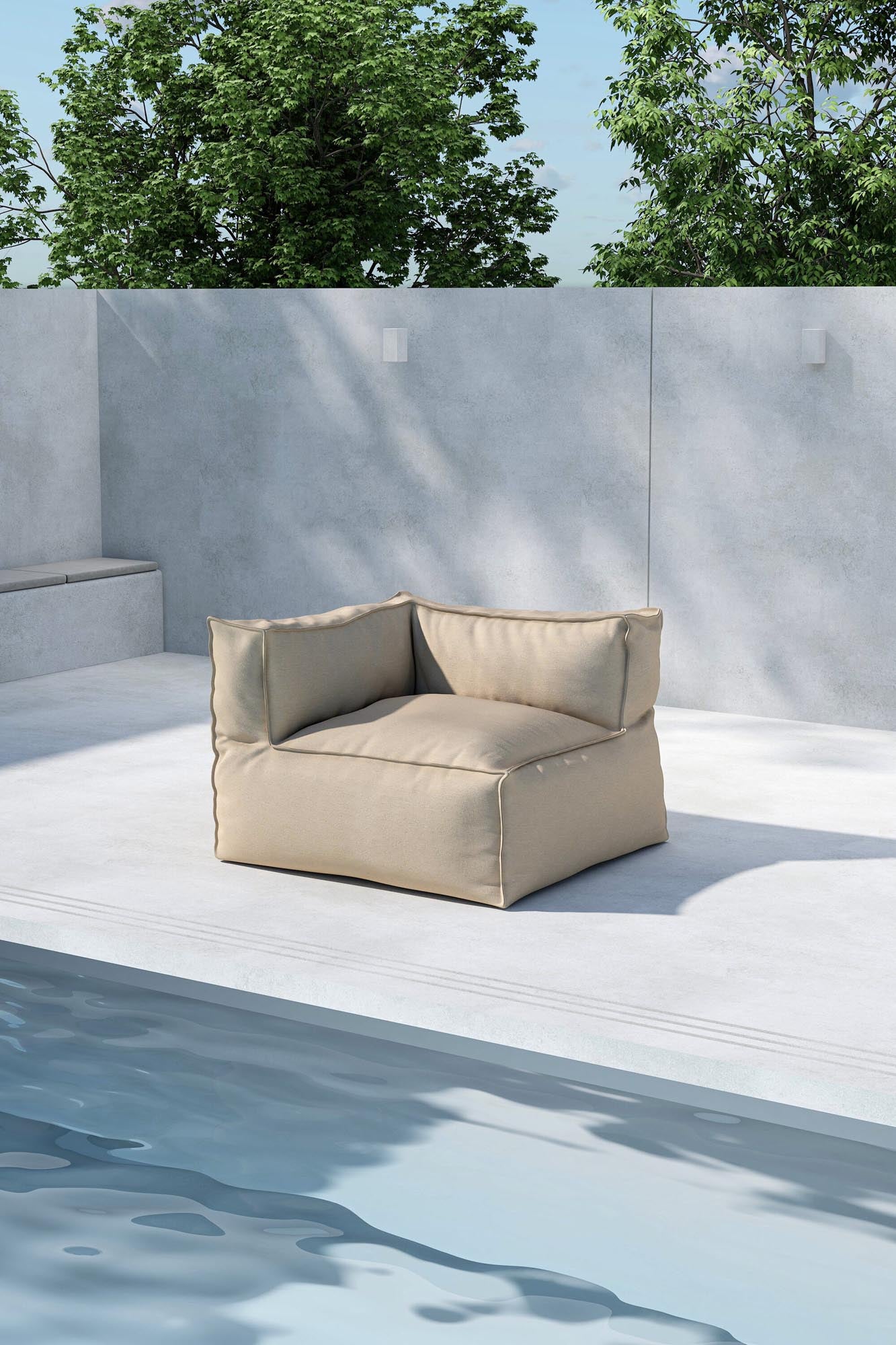 Rambo Loungesessel in Beige präsentiert im Onlineshop von KAQTU Design AG. Outdoor-Sessel ist von Venture Home