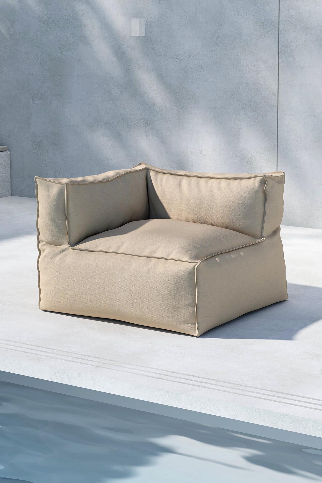 Rambo Loungesessel in Beige präsentiert im Onlineshop von KAQTU Design AG. Outdoor-Sessel ist von Venture Home