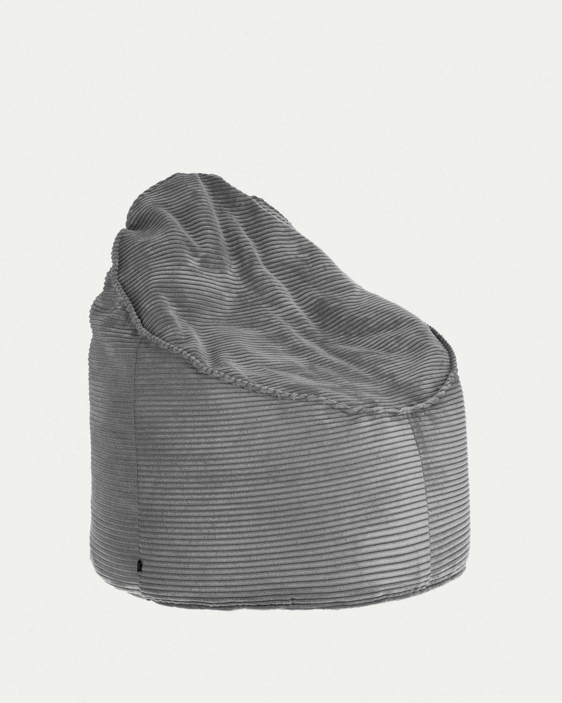 Wilma Pouf breiter Cord grau Ø 80 cm in Grau präsentiert im Onlineshop von KAQTU Design AG. Pouf ist von Kave Home