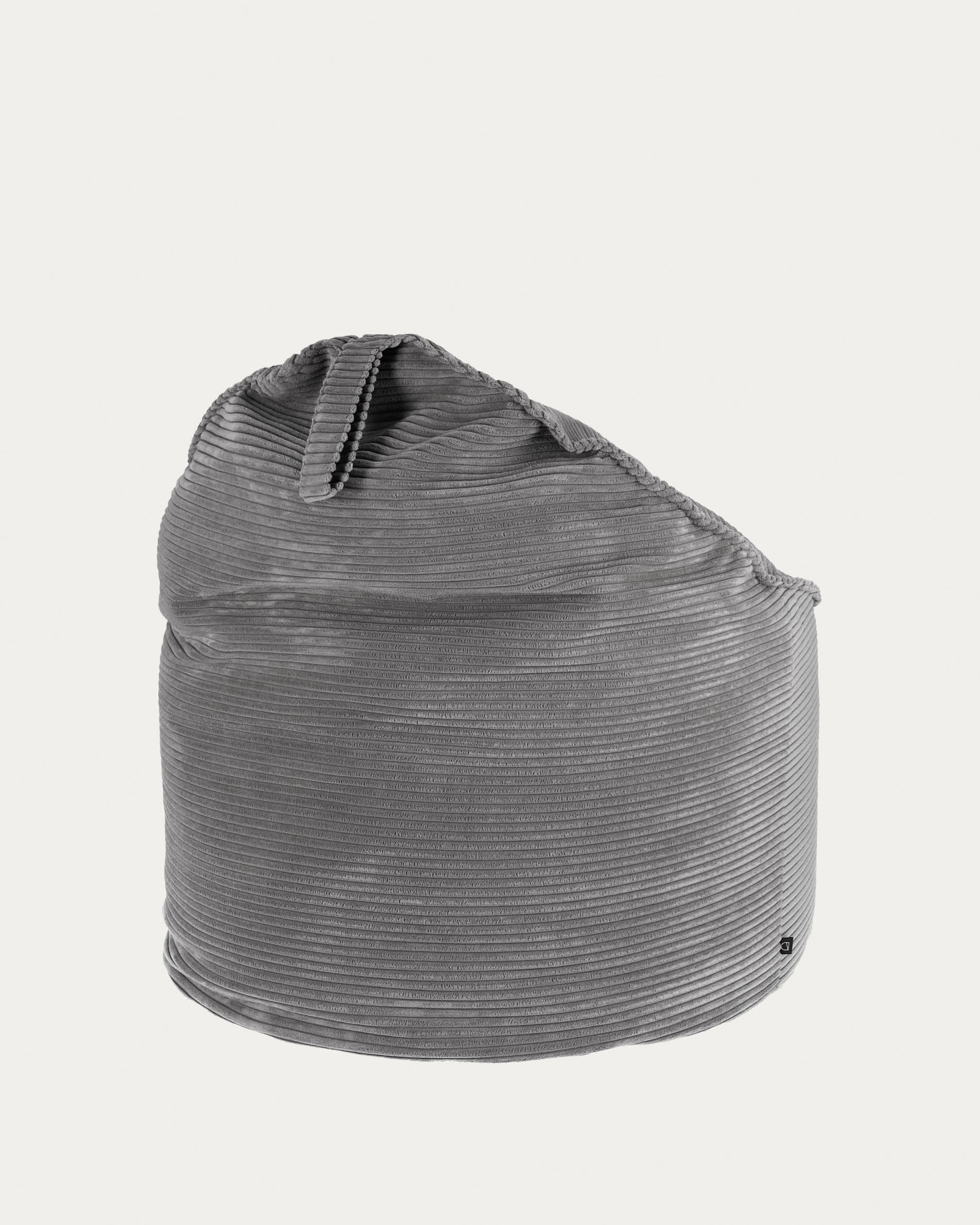 Wilma Pouf breiter Cord grau Ø 80 cm in Grau präsentiert im Onlineshop von KAQTU Design AG. Pouf ist von Kave Home