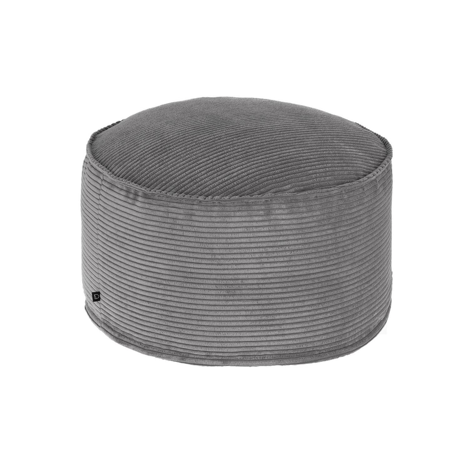 Wilma großer Pouf breiter Cord grau Ø 70 cm in Grau präsentiert im Onlineshop von KAQTU Design AG. Pouf ist von Kave Home