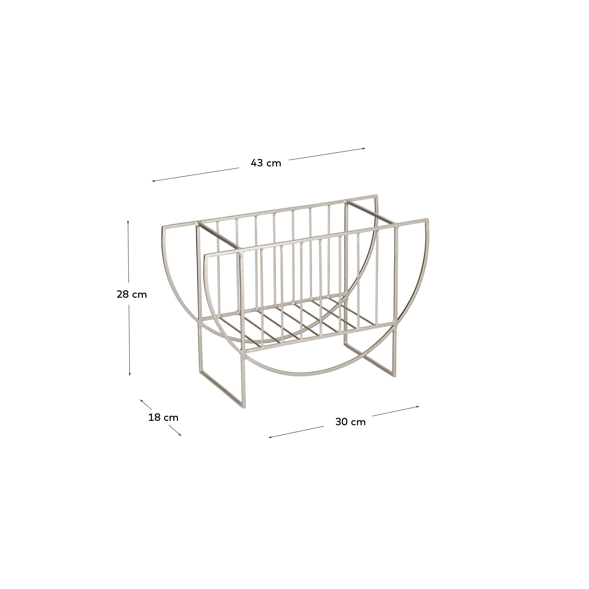 Aubrey Zeitschriftenständer silber in Silber präsentiert im Onlineshop von KAQTU Design AG. Zeitungshalter ist von Kave Home