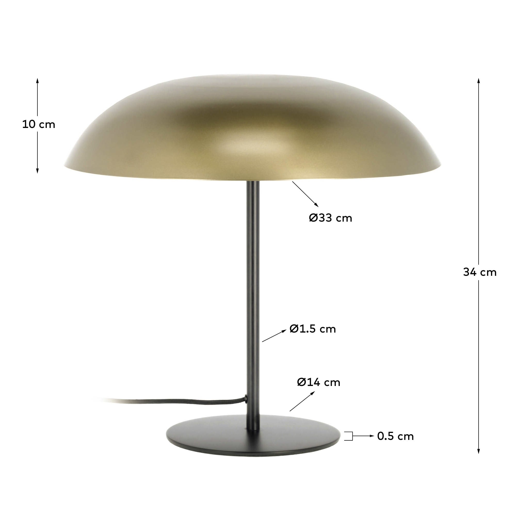 Carlisa Tischlampe in Gold präsentiert im Onlineshop von KAQTU Design AG. Tischleuchte ist von Kave Home