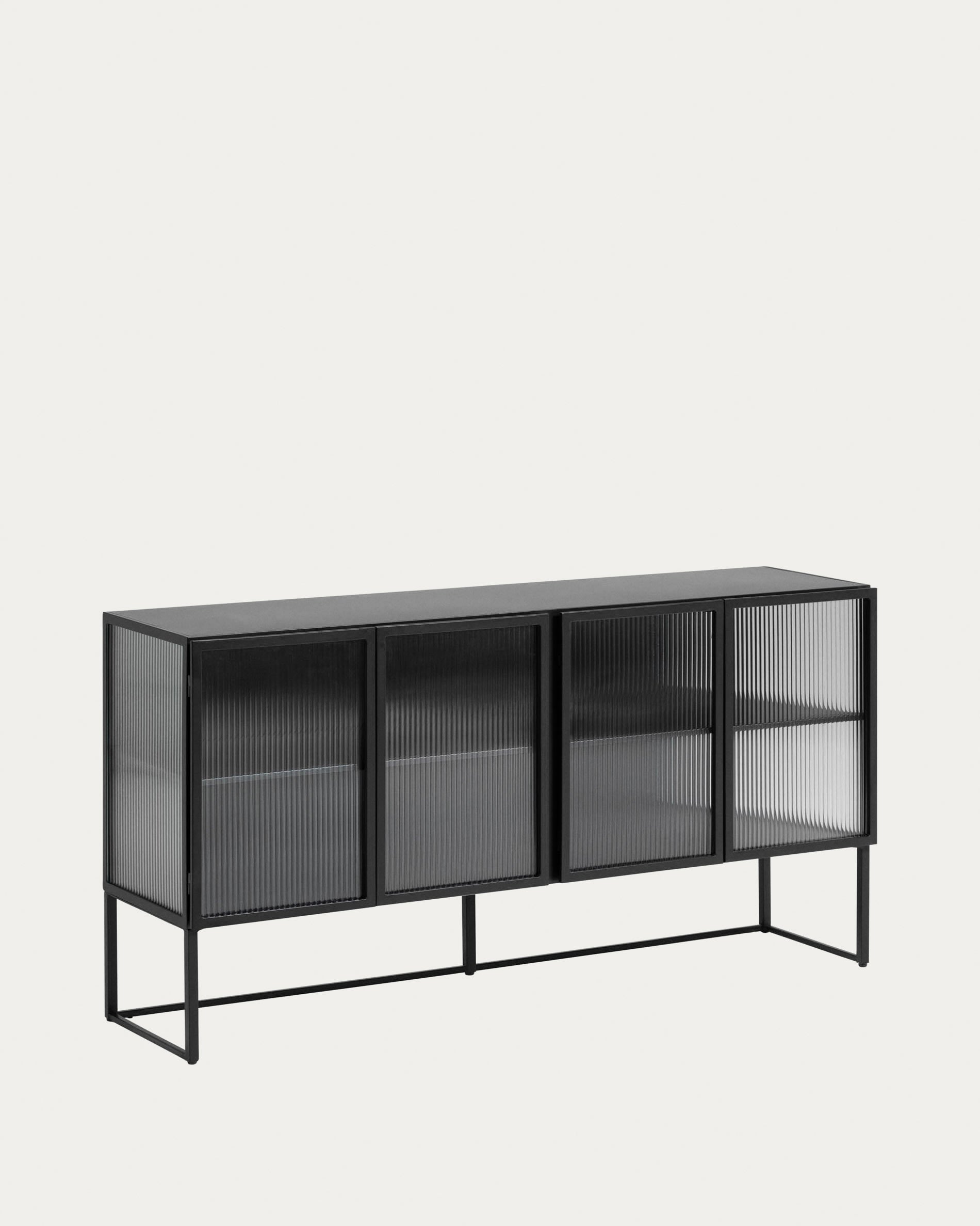 Trixie Sideboard 4 Türen aus Stahl in Schwarz 160 x 81 cm in Schwarz präsentiert im Onlineshop von KAQTU Design AG. Sideboard ist von Kave Home