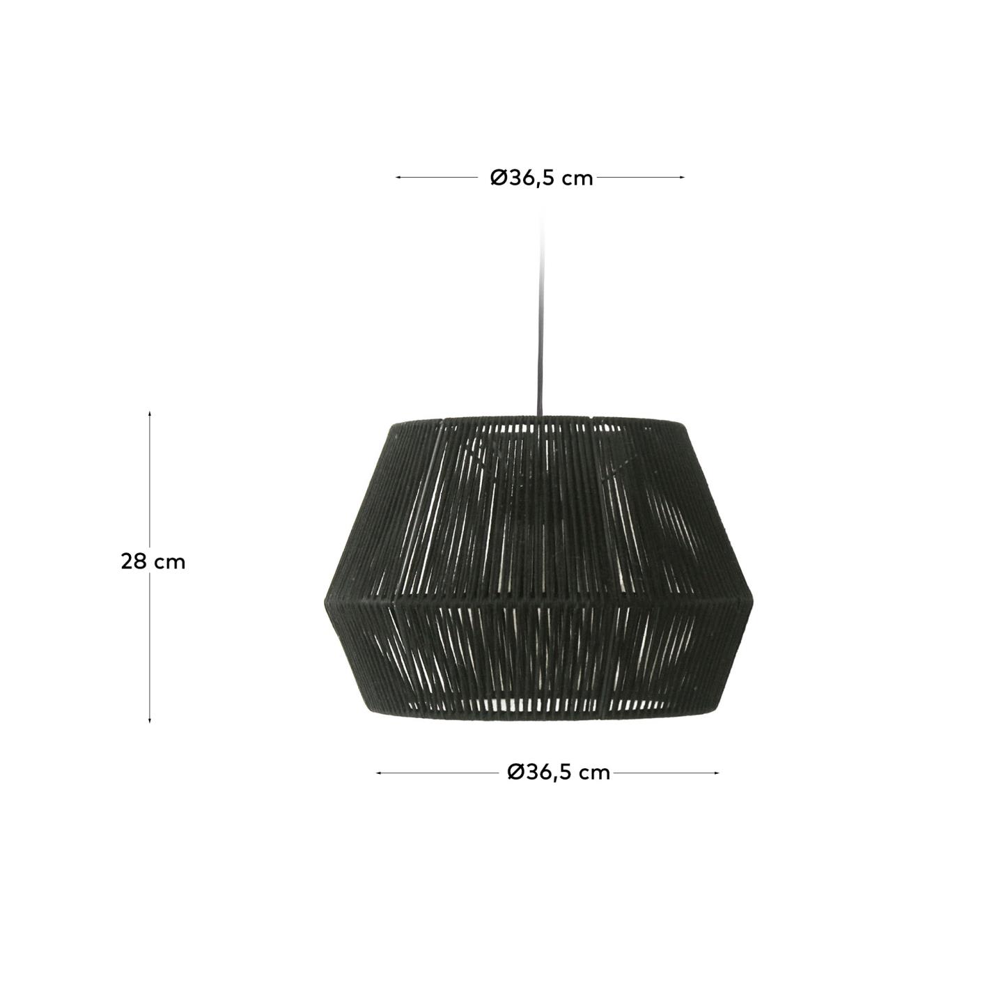 Cantia Lampenschirm für Deckenlampe aus Baumwolle schwarz Ø 36,5 cm in Schwarz präsentiert im Onlineshop von KAQTU Design AG. Lampenschirm ist von Kave Home