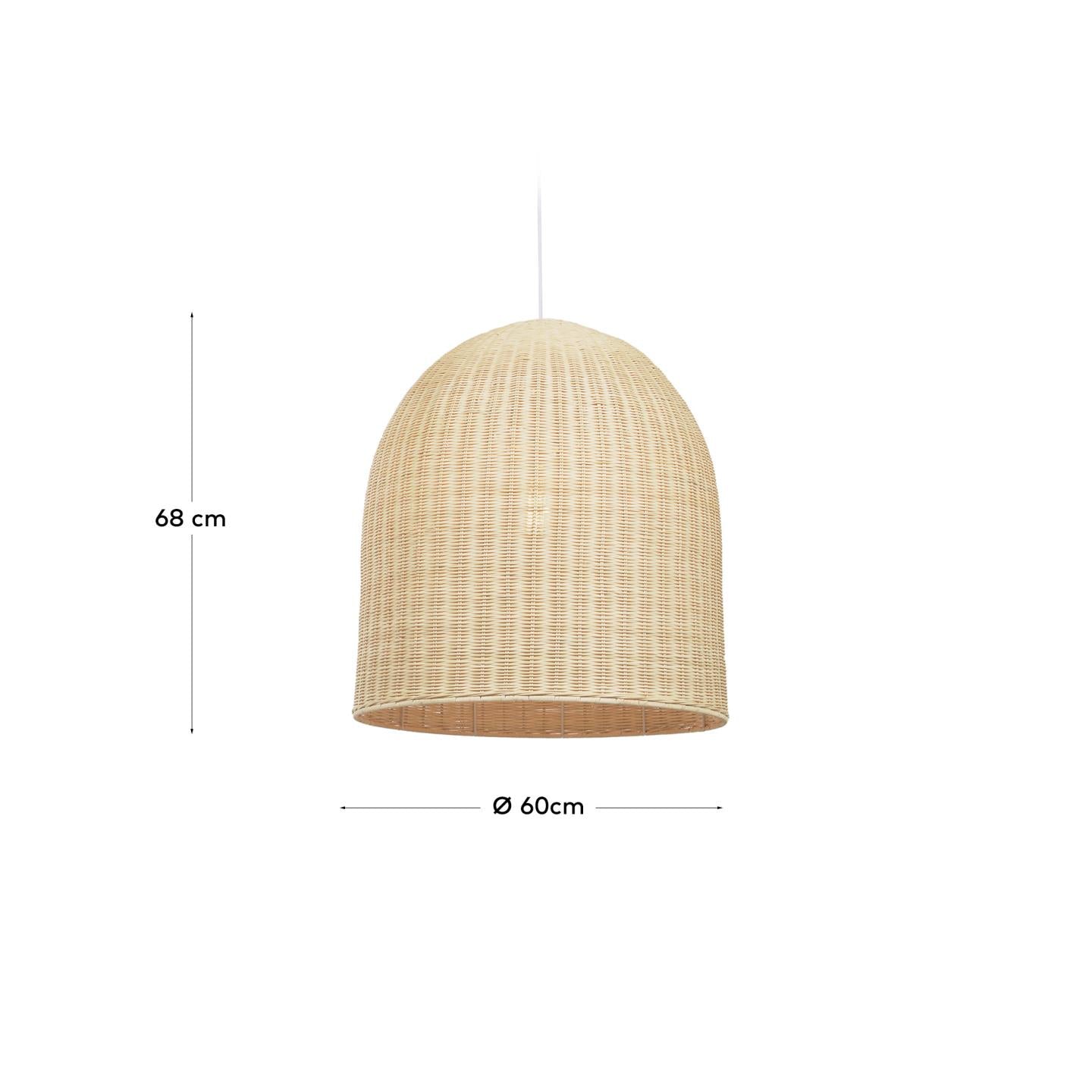 Lampenschirm für die Lampe Druciana aus Rattan mit natürlichem Finish Ø 60 cm in Braun präsentiert im Onlineshop von KAQTU Design AG. Lampenschirm ist von Kave Home